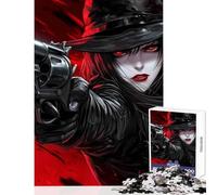 Rompecabezas para Adultos de 1000 Piezas diseño de Chica de Anime Oscura con Pistola decoración del hogar Juguetes Obras de Arte Regalo Juego Imposible Cada Pieza es única - Tamaño 38x26cm