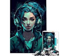 Rompecabezas para Adultos de 1000 Piezas diseño de Chica Gamer de Anime desafío de Inteligencia Cerebral Juguetes adictivos Juego práctico difícil Regalo de cumpleaños (tamaño 38x26cm)