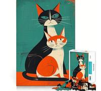 Rompecabezas para Adultos de 1000 Piezas,diseño de Choque de Gatos,Lienzo con Piezas de Ajuste preciso,Juego de lógica,diversión acogedora,Regalo de cumpleaños (38x52cm)