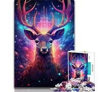 Rompecabezas para Adultos de 1000 Piezas, diseño de Ciervo espejismo Ejercita el Cerebro Juguete adictivo para Cultivar la Paciencia Regalo de cumpleaños (75x50cm)