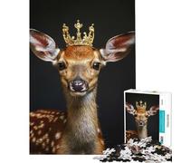 Rompecabezas para Adultos de 1000 Piezas diseño de Ciervo Rey Adorable Juegos educativos Juguetes Juegos educativos Regalos de Amigo Invisible análisis y lógica (tamaño 38x52cm)