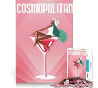 Rompecabezas para Adultos de 1000 Piezas,diseño de cóctel Cosmopolitan,Borde Afilado,Juego de Habilidad Mental,Divertido y Tranquilo, (50x75cm)