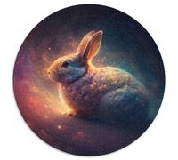 Rompecabezas para Adultos de 1000 Piezas, diseño de Conejo, Redondo, Ideal para decoración y Regalo de ingenio, 67,5 x 67,5 cm