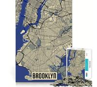 Rompecabezas para Adultos de 1000 Piezas,diseño de Corte Fino de Brooklyn,Actividad para la Mente Inteligente,Tiempo de Paz,Juego,decoración navideña (50x75cm)