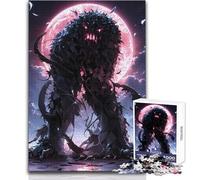 Rompecabezas para Adultos de 1000 Piezas, diseño de Criatura Oscura bajo la Luna de Sangre, Relajante y Tranquilo, Ajuste Firme, Corte Limpio, Juguete de Juego, tamaño 50x75cm