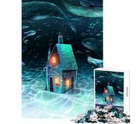 Rompecabezas para Adultos de 1000 Piezas diseño de Criaturas submarinas cumpleaños Juego práctico con Piezas de Formas aleatorias Totalmente entrelazadas tamaño 38x52cm