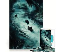 Rompecabezas para Adultos de 1000 Piezas,diseño de Cuevas,ríos y Barcos,Ajuste, Arte,lógica,Juguete Divertido,Tiempo de Descanso,Juego,Regalo de cumpleaños,pasatiempo (50x75cm)