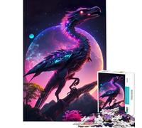 Rompecabezas para Adultos de 1000 Piezas diseño de Dinosaurios de Cuento de Hadas neón Juegos Familiares desafío para la Inteligencia Cerebral Juguetes adictivos Excelentes Regalos una Obra de Arte