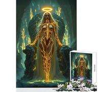 Rompecabezas para Adultos de 1000 Piezas diseño de Diosa Dorada Ideal para Decorar el hogar Obras de Arte Regalos Juegos Familiares con Piezas aleatorias Que se entrelazan por Completo tamaño 38x52cm