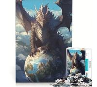 Rompecabezas para Adultos de 1000 Piezas, diseño de dragón de Anime del Mundo, Juego Educativo, desafiante de completar, Regalo Ideal para quienes Buscan un desafío 38x26cm
