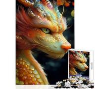 Rompecabezas para Adultos de 1000 Piezas diseño de dragón Dorado Juguete Educativo Regalo de Amigo Secreto Juegos Divertidos para Mejorar el Amor en Pareja tamaño 38x52cm