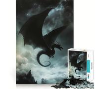 Rompecabezas para Adultos de 1000 Piezas,diseño de dragón Nocturno Negro,Arte de Corte Fino,desafío Inteligente y Divertido,Juego para Momentos de Tranquilidad,Regalo de cumpleaños para Aficionados