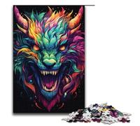 Rompecabezas para Adultos de 1000 Piezas diseño de dragón psicodélico Colorido Ideal para Decorar el hogar Toda la Familia (38 x 26 cm).