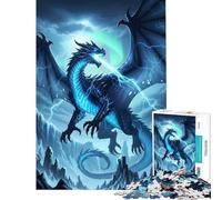 Rompecabezas para Adultos de 1000 Piezas diseño de dragón relámpago Azul Ideal para Toda la Familia Juguetes adictivos para Cultivar la Paciencia Regalo Divertido para Disfrutar en Familia (38x26cm)