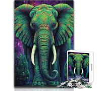 Rompecabezas para Adultos de 1000 Piezas, diseño de Elefante de neón, Educativo, para Toda la Familia Una Obra de Arte, Regalo de cumpleaños tamaño 50x75cm