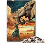 Rompecabezas para Adultos de 1000 Piezas, diseño de Elefantes, Juego Familiar, antiestrés, desafío difícil, colección de Artistas, Bellas Artes, 26x38cm