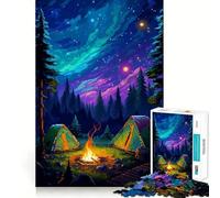 Rompecabezas para Adultos de 1000 Piezas,diseño de Estrellas de Camping,Pixel Art,Bordes Finos,Juego cognitivo,Juguete Relajante,decoración navideña para Pared (38x52cm)