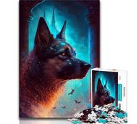 Rompecabezas para Adultos de 1000 Piezas diseño de fábula de Pastor alemán para Adolescentes Juegos educativos decoración del hogar Regalo de cumpleaños Arte de Pared 38x26cm