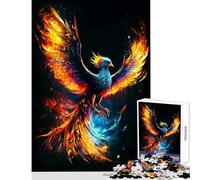 Rompecabezas para Adultos de 1000 Piezas diseño de fantasía de Fénix y Fuego Ideal para Decorar el hogar Regalos de Amigo Secreto Juegos de relajación desafiantes para completar tamaño 38x52cm