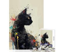Rompecabezas para Adultos de 1000 Piezas diseño de felino místico Salpicadura decoración del hogar Juguetes Regalo Divertido Juego Educativo descompresión Intelectual tamaño 50x75cm