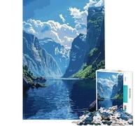 Rompecabezas para Adultos de 1000 Piezas diseño de fiordo Noruego en Pixel Art desafío para la Inteligencia Cerebral Juguetes adictivos Juegos Divertidos Alivio del estrés Regalos para Mujeres