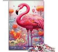 Rompecabezas para Adultos de 1000 Piezas, diseño de Flamenco psicodélico, desafiante y difícil, con Piezas aleatorias Que se entrelazan por Completo, 38x26cm