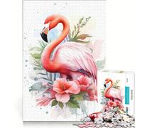 Rompecabezas para Adultos de 1000 Piezas, diseño de flamencos en Acuarela, Juegos educativos, decoración de Pared, Regalo de cumpleaños, Regalos de Viaje 50x75cm