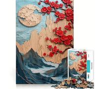 Rompecabezas para Adultos de 1000 Piezas,diseño de Flor de Cerezo,Arte japonés,Ajuste, lógica artística,Juguete Divertido,Tiempo de Descanso,Juego,Regalo de cumpleaños,pasatiempo (50x75cm)
