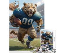 Rompecabezas para Adultos de 1000 Piezas diseño de fútbol Americano de Jaguar Gridiron Juego Imposible Lista de Deseos con Papá Noel Tamaño 50x75cm