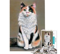 Rompecabezas para Adultos de 1000 Piezas diseño de Gato Calico Juguetes de decoración para el hogar Ejercicios de análisis y lógica Regalos para Amigos y Familiares (50x75cm)