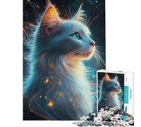Rompecabezas para Adultos de 1000 Piezas diseño de Gato cósmico Ideal para Adolescentes y para Toda la Familia Requiere Corte de precisión y es un Reto completarlo (tamaño 50x75cm)