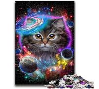 Rompecabezas para Adultos de 1000 Piezas,diseño de Gato en la Galaxia,Espacio y Cosmos Ayuda a ejercitar el Cerebro Juguetes adictivos para Cultivar la Paciencia Colección de Artistas,Bellas Artes