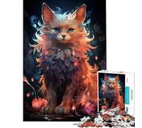 Rompecabezas para Adultos de 1000 Piezas diseño de Gato Espiritual desafío de Inteligencia Cerebral Juguetes adictivos Juego práctico Regalos para Mujeres Excelentes obsequios tamaño 75x50cm