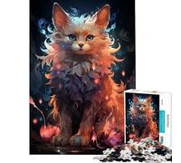 Rompecabezas para Adultos de 1000 Piezas diseño de Gato Espiritual desafío de Inteligencia Cerebral Juguetes adictivos Juego práctico Regalos para Mujeres Excelentes obsequios tamaño 38x26cm
