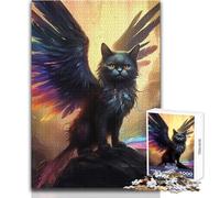 Rompecabezas para Adultos de 1000 Piezas, diseño de Gato guardián Demonio, pasatiempo Tranquilo y satisfactorio, Juguete de Corte de precisión Entrelazado, tamaño 38x26cm
