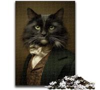 Rompecabezas para Adultos de 1000 Piezas, diseño de Gato Noble Negro, para Adolescentes, Juegos educativos, decoración del hogar, Regalo de cumpleaños, Arte Mural (50x75cm)