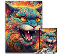 Rompecabezas para Adultos de 1000 Piezas, diseño de Gato psicodélico, Colorido, Ideal para diversión Familiar, relajación y Regalos navideños, 50x75cm/19,68x29,52 Pulgadas.