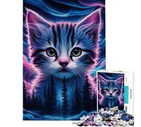 Rompecabezas para Adultos de 1000 Piezas diseño de Gato y Galaxia Ideal para Juegos educativos desafíos Juegos relajantes Actividades Familiares y como Regalo de cumpleaños (tamaño 50x75cm)
