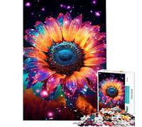 Rompecabezas para Adultos de 1000 Piezas diseño de Girasol cósmico Dorado neón Ideal para Adolescentes para Toda la Familia Divertido y Original cumpleaños (tamaño 50x75cm)