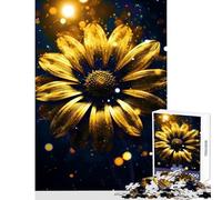 Rompecabezas para Adultos de 1000 Piezas diseño de Girasol cósmico Dorado neón Juegos educativos para Mejorar el Amor en Pareja tamaño 38x52cm