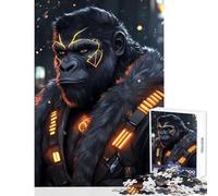Rompecabezas para Adultos de 1000 Piezas diseño de Gorila ciberpunk Ideal para decoración del hogar Regalos de Amigo Secreto Juegos de relajación desafiantes para completar tamaño 38x26cm