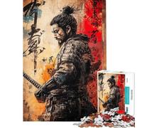 Rompecabezas para Adultos de 1000 Piezas diseño de Grafiti del Guerrero Myamoto Mushashi Rompecabezas para Adultos Carrera de Velocidad Manual Cada Pieza es única Juguetes educativos 38x52cm