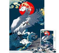 Rompecabezas para Adultos de 1000 Piezas diseño de grulla Japonesa para decoración del hogar Juguetes Regalo de cumpleaños Juego práctico interacción Entre Padres e Hijos tamaño 38x52cm