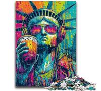 Rompecabezas para Adultos de 1000 Piezas, diseño de la Estatua de la Libertad, Estilo Pop Art, para Mayores de 14 años, Juguete Educativo Intelectual descompresor, Gran Regalo, 26x38cm