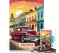 Rompecabezas para Adultos de 1000 Piezas,diseño de La Habana,Bordes limpios,decoración,desafío Mental,Juguete para Relajarse, (50x75cm)