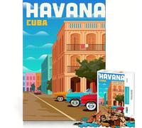 Rompecabezas para Adultos de 1000 Piezas,diseño de La Habana,Bordes limpios,decoración,desafío Mental,Juguete para Relajarse, (50x75cm)