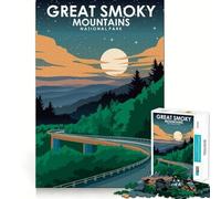 Rompecabezas para Adultos de 1000 Piezas,diseño de Las Grandes Montañas Humeantes,Estrella,fácil de armar,decoración,lógica,Habilidad,Juego Casual,Divertido,Regalo de cumpleaños (38x52cm)