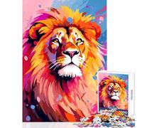 Rompecabezas para adultos de 1000 piezas diseño de león de la paz y la serenidad juguetes de bricolaje regalos de amigo secreto juego de ingenio interesante juego para reducir el estrés tamaño 38x26cm