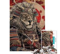 Rompecabezas para Adultos de 1000 Piezas diseño de león samurái Juguetes antiestrés Rompecabezas de dificultad Alta cumpleaños (tamaño 50x75cm)