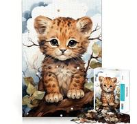 Rompecabezas para Adultos de 1000 Piezas,diseño de Leopardo bebé,articulaciones Suaves,Divertido Juego cognitivo,Juguete para Jugar casualmente,Regalo de cumpleaños para estimular la Mente (38x52cm)